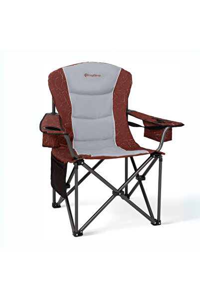 KINGCAMP Juniper Bel Destekli Ultra Konforlu XL Kamp Sandalyesi Red/Grey