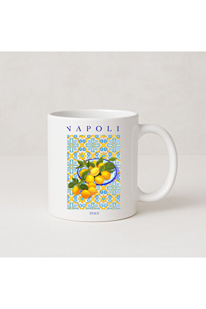 MODA كوب بورسلين هدية مطبوع عليه ليمون نابولي إيطالي