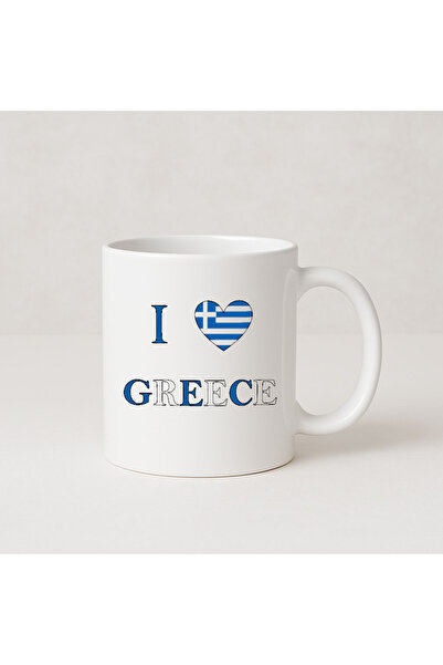 MODA كوب بورسلين هدية مطبوع عليه علم اليونان من جريس