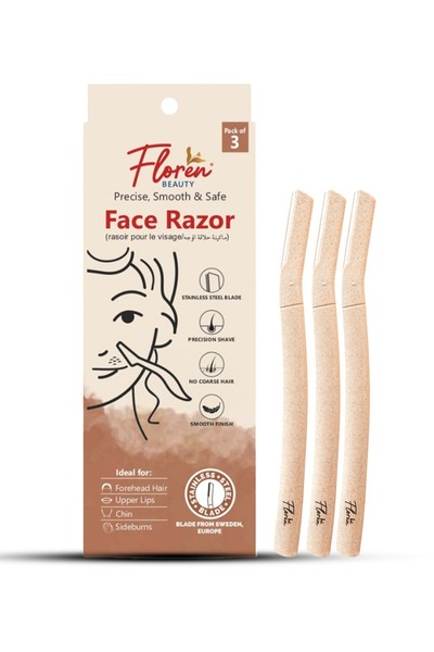 Floren Dermaplaning Tool 3ct | Precision Cover | Peach Fuzz Remover for Face