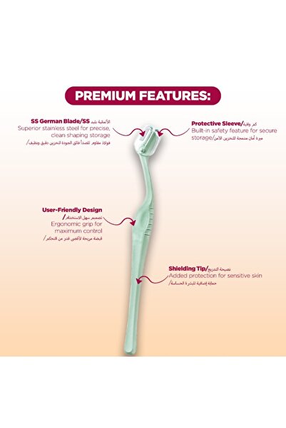 Floren Dermaplaning Tool 3pk | SS German Blade for Painless Facial Shaving