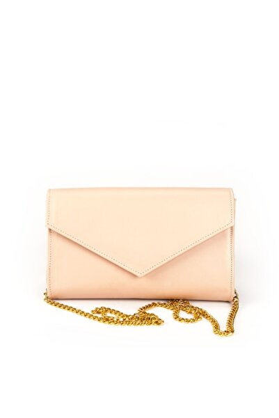 ANNA FELLINI Geanta dama piele, ANNA FELLINI, Plic One mic, nude, 22x5x15 cm