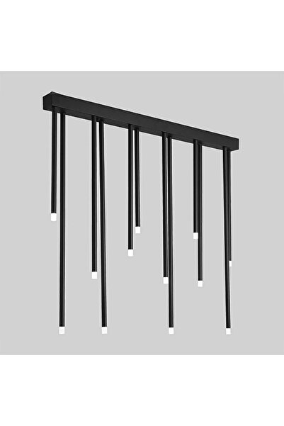 NZL Lighting Pipe Plafonyer Led Avize 100 Cm 12li Boru Siyah ve Sarkıt Avize