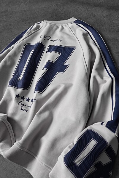 Slatra Чоловічий сірий 07 Champions принтований оверсайз-светр