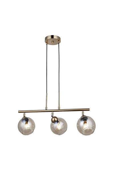 NZL Lighting Dova 3'lü Sıralı Antık Lak Avize Camlı Avize ve Sarkıt Avize