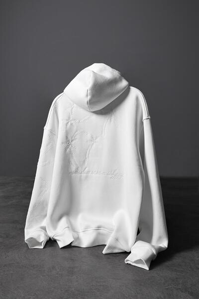 Slatra Ανδρικό φούτερ με κουκούλα με κέντημα με λευκή φοίνικα