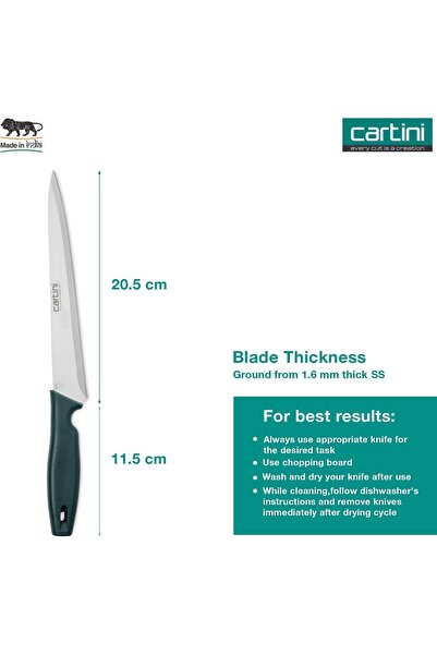 Godrej Cartini Precision Carving Knife, Stainless Steel, 32cm, Colour - Teal