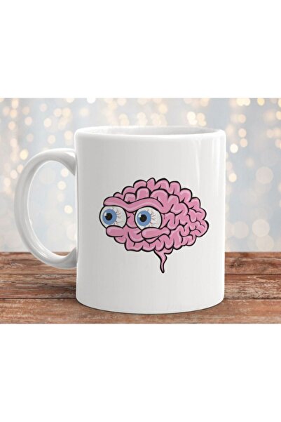 MODA كوب بورسلين مطبوع بتصميم Brain Brain