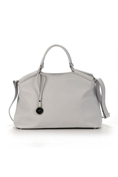 ANNA FELLINI Women's Leather Bag, ANNA FELLINI, Laura 63 B, Light Grey, 44x19x32 cm