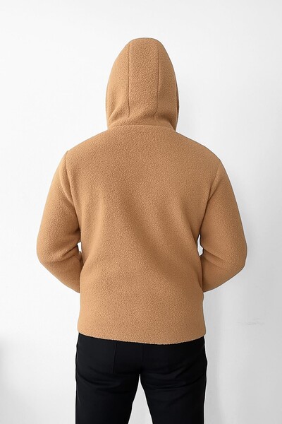 MİLAYS LİFE HOME COLLECTİON Men's Welsoft Lamb Jacket with Pockets, Hood and Zipper