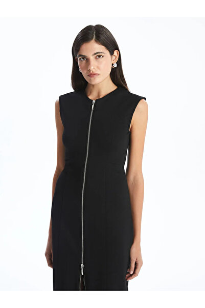 LC Waikiki Lcwaikiki Classic Black Crew Neck Dress