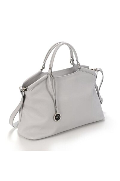 ANNA FELLINI Women's Leather Bag, ANNA FELLINI, Laura 63 B, Light Grey, 44x19x32 cm