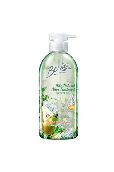 benice جل استحمام طبيعي برائحة الكمثرى الإنجليزية والفريزيا 450 مل