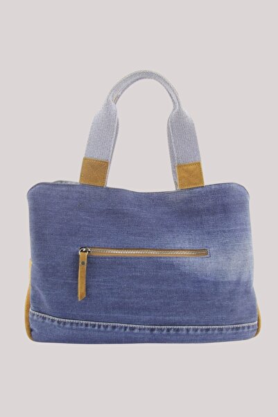 QUB CLUB Women's Casual Multi-Eye Postman Shoulder Genuine Leather Denim Bag