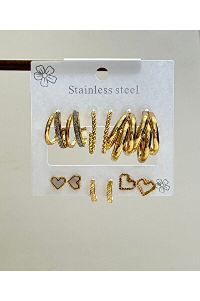 Çelik 316L Çoklu Gold Küpe