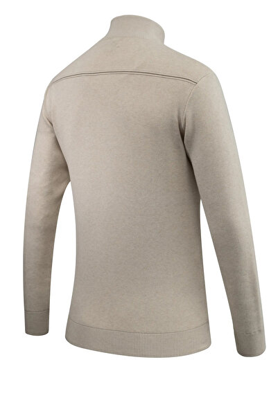 Çizgi Triko Ανδρικό πουλόβερ με φερμουάρ, μονόχρωμο, κλασικό κομμένο