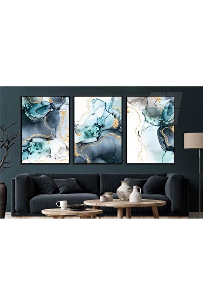 seninürünün Σετ 3 τεμαχίων με θέμα την τέχνη της εκτύπωσης σε πραγματικό γυαλ...