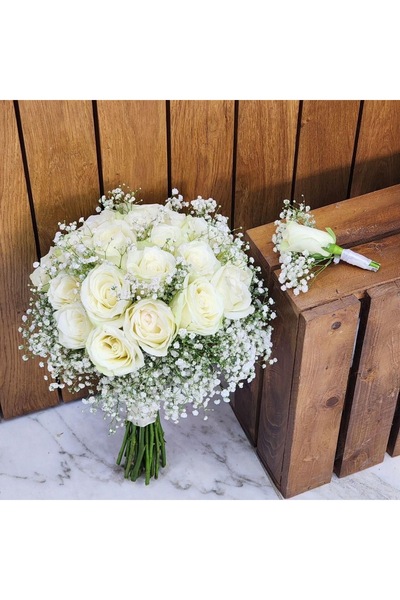 Diana Accessory BEYAZ GÜL AŞKIN VE SEVGİNİN SEMBOLÜ GELİN ÇİÇEGİ 15 ADET DAMA...
