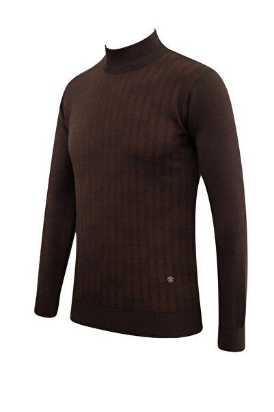 Çizgi Triko Ανδρικό πουλόβερ μισό πλεκτό με σχέδιο από ατσάλι, κλασικό σχέδιο