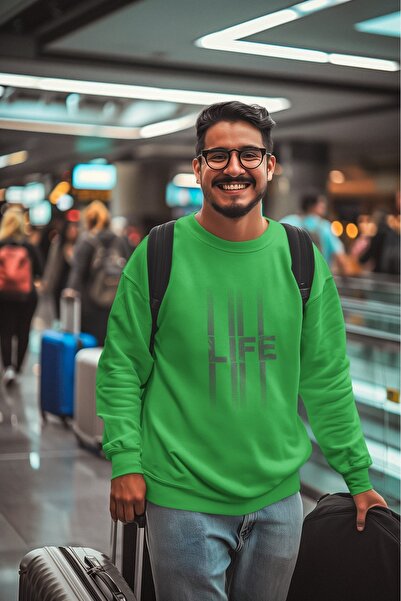 ArtYus Hanorac LIFE STRIPED Colorful Bass cu imprimeu s guler rotund