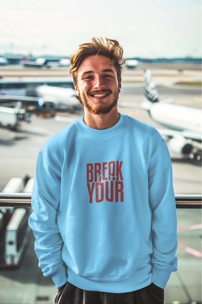 ArtYus سترة BREAK YOUR ذات الياقة الدائرية المطبوعة بألوان متعددة