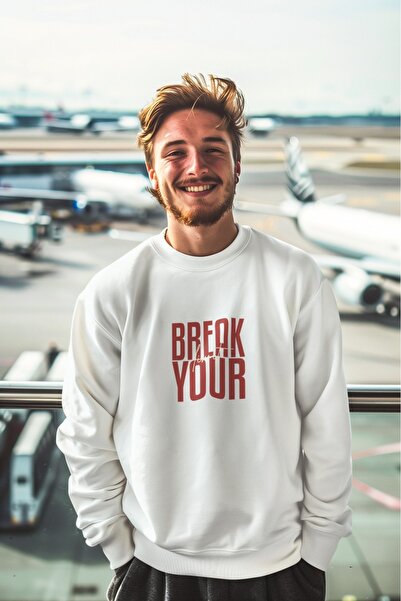 ArtYus BREAK YOUR Πολύχρωμο φούτερ με λαιμόκοψη με τύπωμα