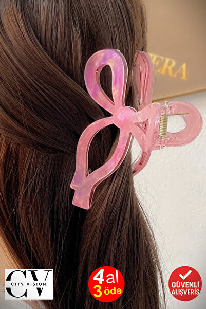 cityvision Model de fundătură cu arc, culoare roz, 11 cm, cataramă din acetat