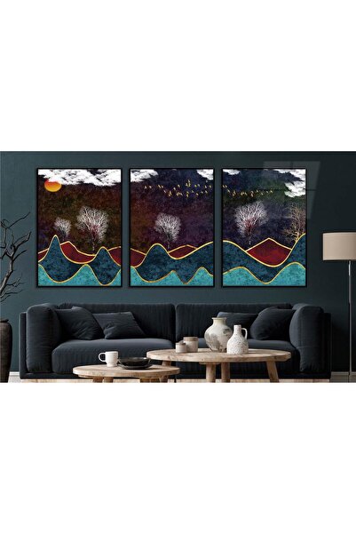 seninürünün Set de 3 picturi pe sticlă tematice de artă cu imprimare pe sticl...