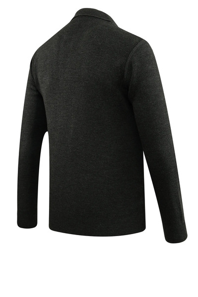 Çizgi Triko Men's Polo Neck Sweater Knitwear with Pockets Steel Knit Classic Fit