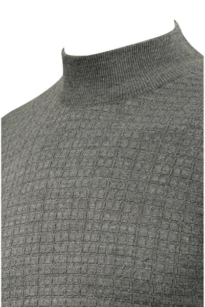 Çizgi Triko Ανδρικό πουλόβερ μισό πλεκτό με σχέδιο από ατσάλι, κλασικό σχέδιο