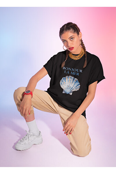 Butik تي شيرت أسود للجنسين / 95% قطن عالي الجودة / مقاس عادي