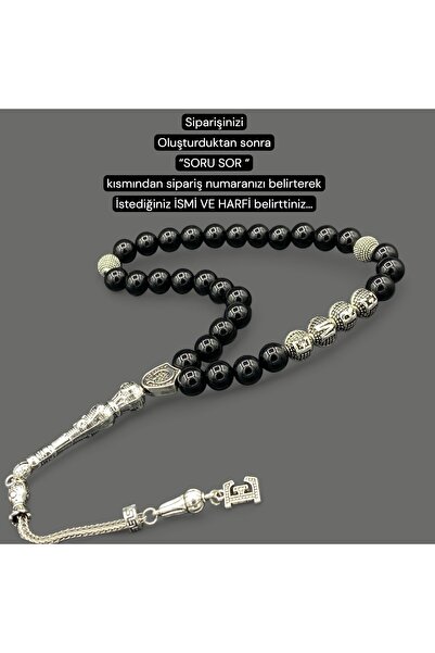 Kt 8mm. İSİMLİ TESBİH ONİKS DOĞAL TAŞ KAPLAMA PÜSKÜLLÜ