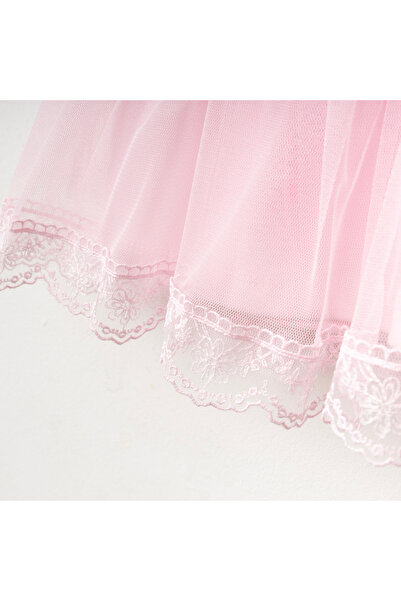 Miniday Baby Kız Bebek Mevlütlük Dantelli Tüllü Elbise Bandanalı