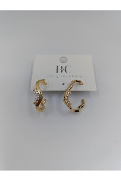 RP COMPANY أقراط ذهبية، مرصعة بالأحجار، دائرية، من الفولاذ الفاخر