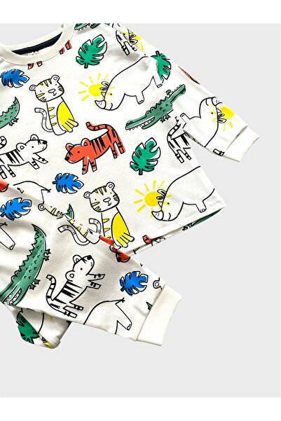 ALİŞ KİDS Σετ πιτζάμες με μακρυμάνικο μοτίβο σαφάρι από 100% βαμβάκι για αγόρια