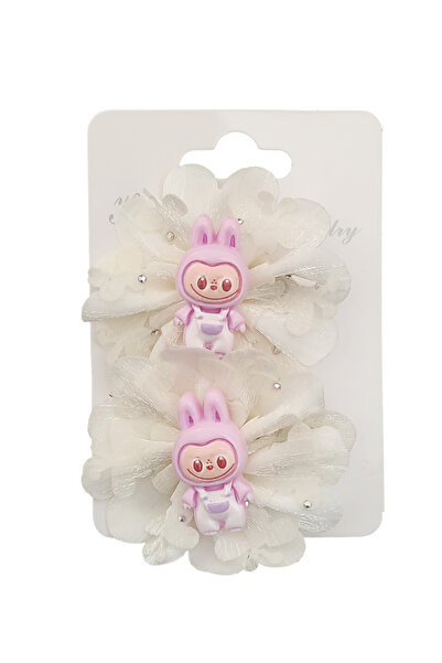 FuryaTedarik Labubu Bow Hair Clip: Set of 2 Clips