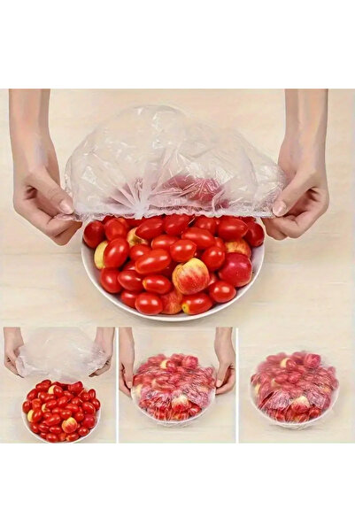 MKRİSTAL 100-Piece Practical Freshness-Keeping Pot and Plate Cover – Multi-Purpose Plastic Packaging, Stretch Lid