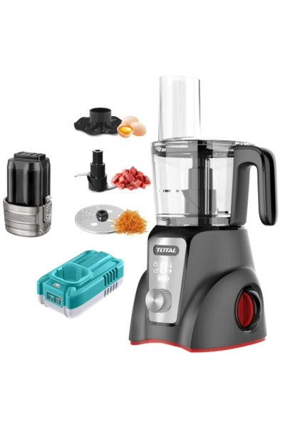 TOTAL Total 16V Cordless Food Processor with Charger and Battery, Black