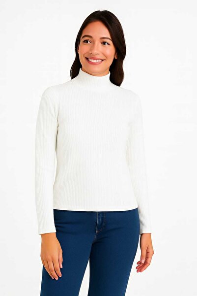 ingegno Body Women's High-Neck Long-Sleeved Thick Ribbed Knitted Fabric Bodysuit