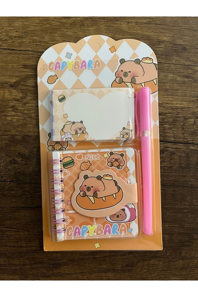gülümse gel Kırtasiye Okul Seti Capybara Not Defteri ve Kalem Set Kapibara Kawai Japon Y2k Kpop Kore