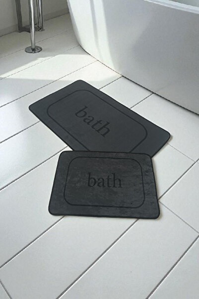 colezahome Non-Slip Base Washable 2-Piece Bath Mat - Ecru Bath Patterned 60*100 cm - 40*60 cm