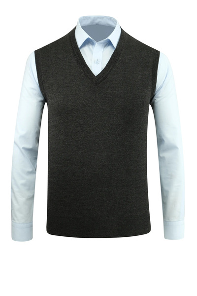 Çizgi Triko Men's V-Neck Sweater Knitwear Solid Color Steel Knit Classic Fit - 5200H