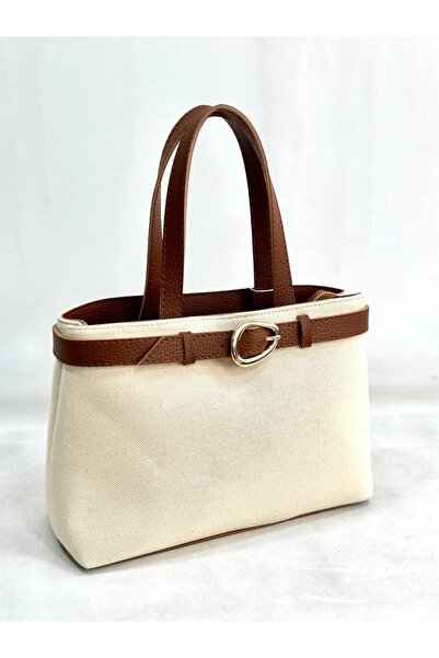 modvina حقيبة كتف ويد نسائية من طابا أسكاليت ميلا – قماش طبيعي، حزام أسود، تص...