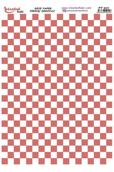 İstanbul Hobi ورق ديكور نحاسي 30×42 سم PT-921 بنمط مربعات