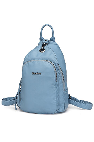 Hüvendo حقيبة ظهر نسائية صغيرة الحجم من برشلونة ديلي سبورتس 1639 جينز أزرق