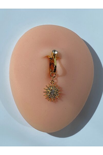 kurukafagift Güneş Figürlü Çelik Piercing Deliksiz Kullanım Sıkıştırmalı Model