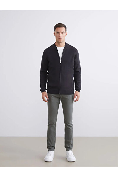 LC Waikiki LCWAIKIKI ClassicAntrasit Bomber Yaka Düz Erkek Triko Hırka