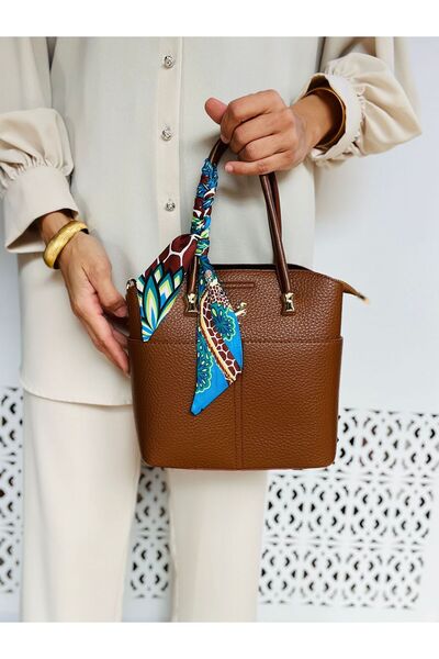 H&D COLLECTİON Miami Polo Clup 5 Compartment Women's Bag with Scarf Accessory and Hand and Shoulder Strap