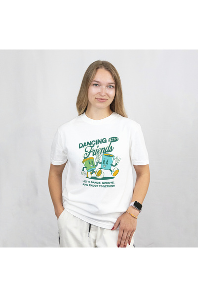 MAGORS Cupcake Printed Standard Mold Circle Neck Cotton Women's Tshirt