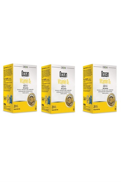 Ocean Vitamin D3 600 IU Sprey 20ml 3 Adet